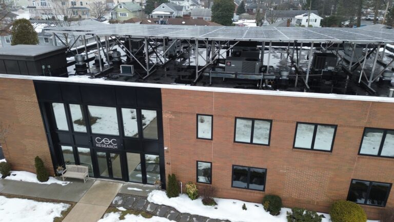 Thumbnail of the completed rooftop solar array at CEC Research in Cranford, New Jersey